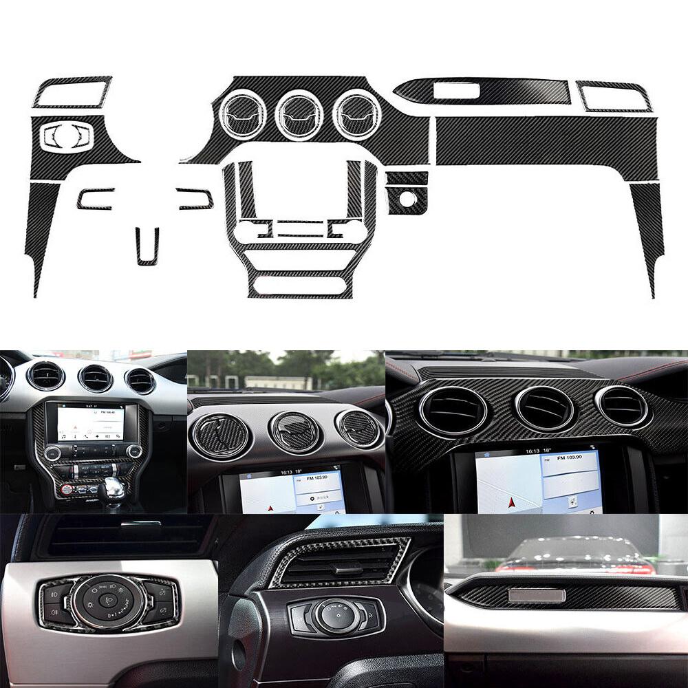 30PCS Carbon Fiber Full Set Interior Decoration Trim Kit For Ford Mustang 2015+