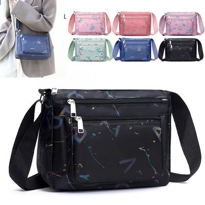 Sac messager à poches multiples pour femme, sac à main en tissu durable de haute qualité, sac à bandoulière en nylon léger pour femme