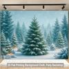 1 Stück Verschneiter Kiefernwald Dekoration Hintergrund Winter Kulisse Dekorationen Für Fotostudio Fotokabine Weihnachtsfeier