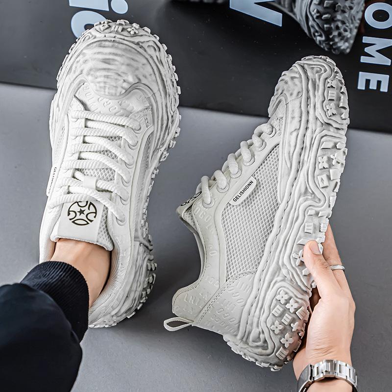 

Модный тренд Корейская версия нишевых трендовых мужских туфель с высоким чувством стиля на лето 2025 года, новые удобные и дышащие легкие туфли на высокой подошве 44 белый