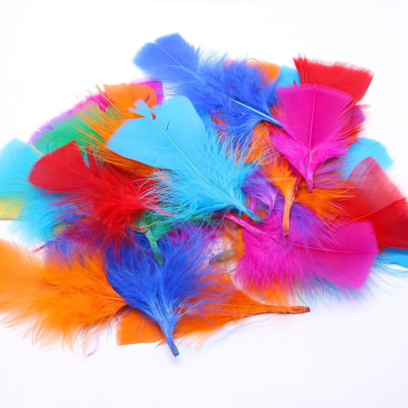 50Pcs Big Head Boy Flat Turkey Feather Color Diy Feather Jewelry Handicraft Accessories Clothing Accessories