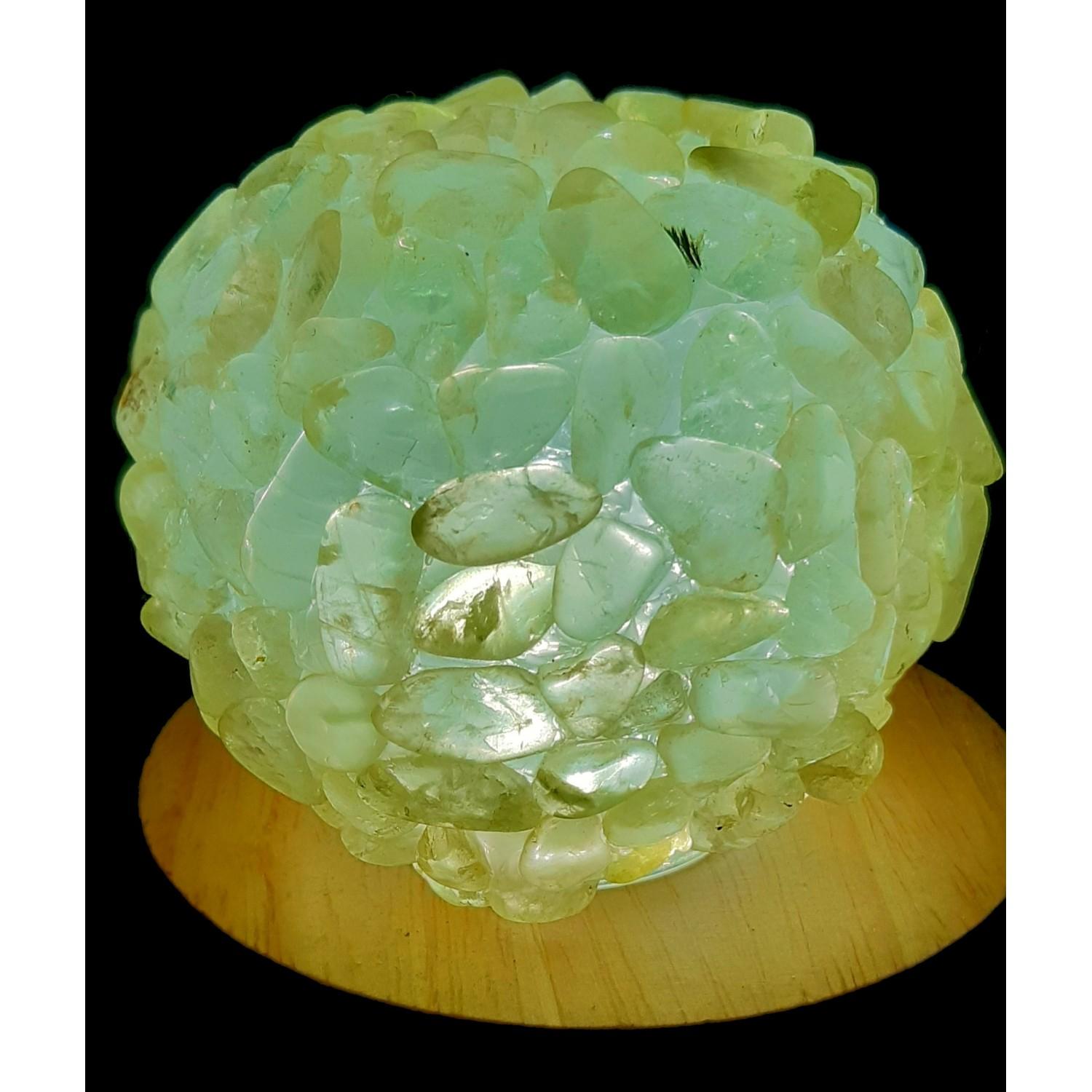 Lampe à LED en pierres roulées de citrine 7 - 8cm diamètre 400 gr env