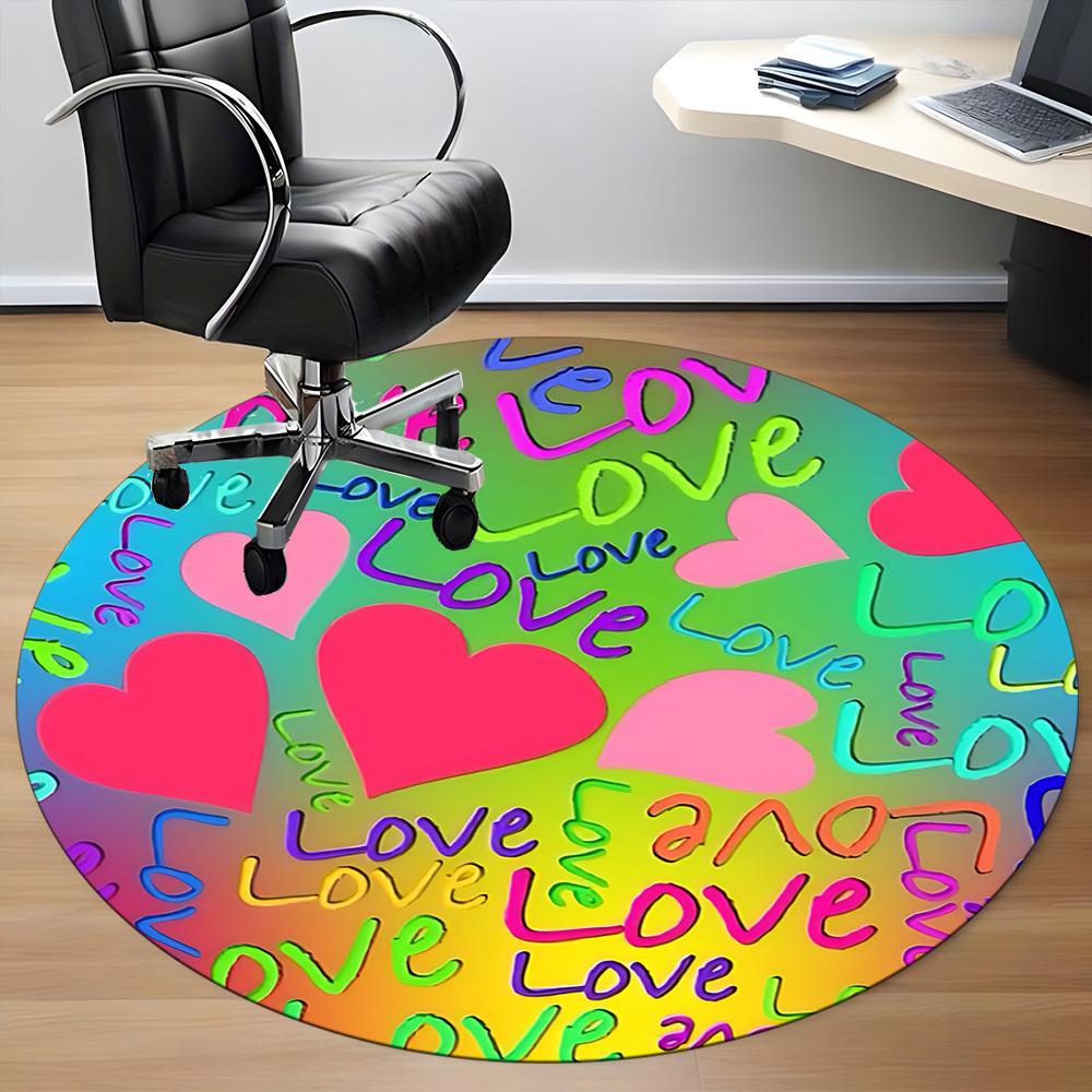1pc Love Hearts Chair Carpet for Office  Machine Washable Rug for Office,  Good Gift for Family or Friends yy251225243