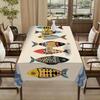 Cartoon Fish Print Rectangle Tablecloth for Table Decor Washable Colorful Fish Kitchen Dining Table Cloth Home Party Decorations