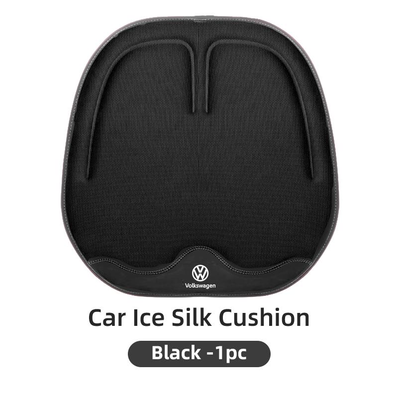 Emblems Car Seat Cushion Leather Breathable Ice Silk Pad Interior Accessories For Volkswagen VW Golf Polo Tiguan T5 Passat B6 Sc Bu2