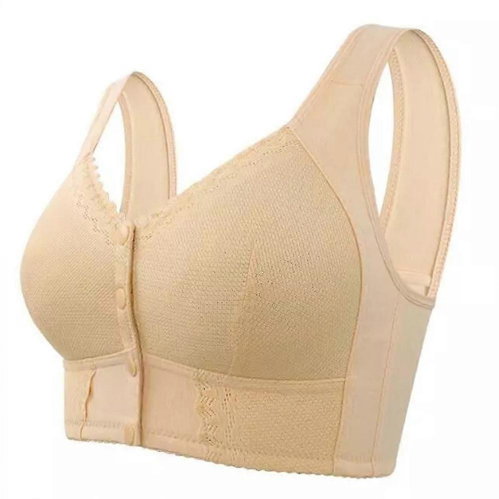 New Arrival: Soft Cotton, Light-Cup, Front-fastening Lace Wireless Bralette for Mature Women – Plus Size