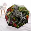 1 PC Automatic Folding Umbrella - Zebra Artwork Pattern, Portable & Foldable Design with 8 Ribs, Christmas Birthday Gifts
