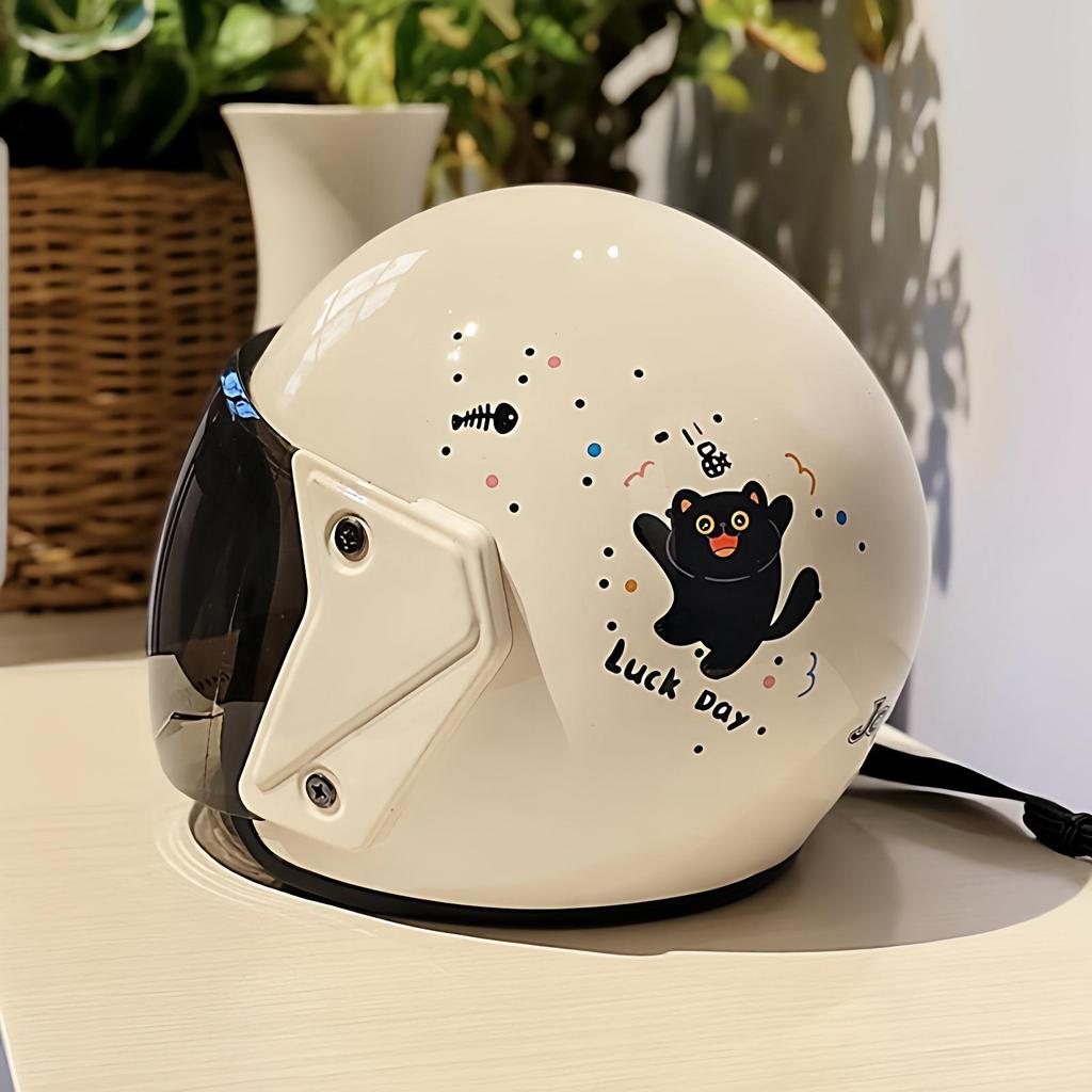 3C Certified Women's Cute Electric Scooter Helmet – Stylish, Sun-Protected, All-Season Safety Gear for Motorcyclists