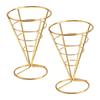 Pizza Cone Display Stainless Steel Ice Cream Cone Holders Metal Fries Stands Waffle Pizza Charcuterie Food Display Stands