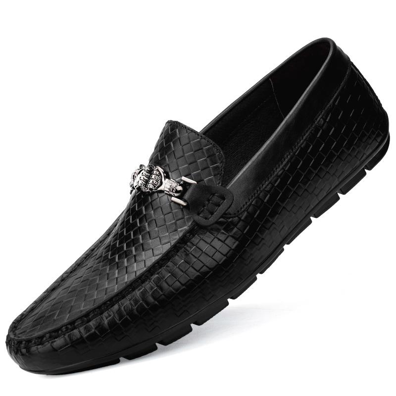 Summer Genuine Leather Mens Loafers Comfortable Flat Casual Shoes Men Breathable Slip-On Soft Driving Shoes Luxury Moccasins Man