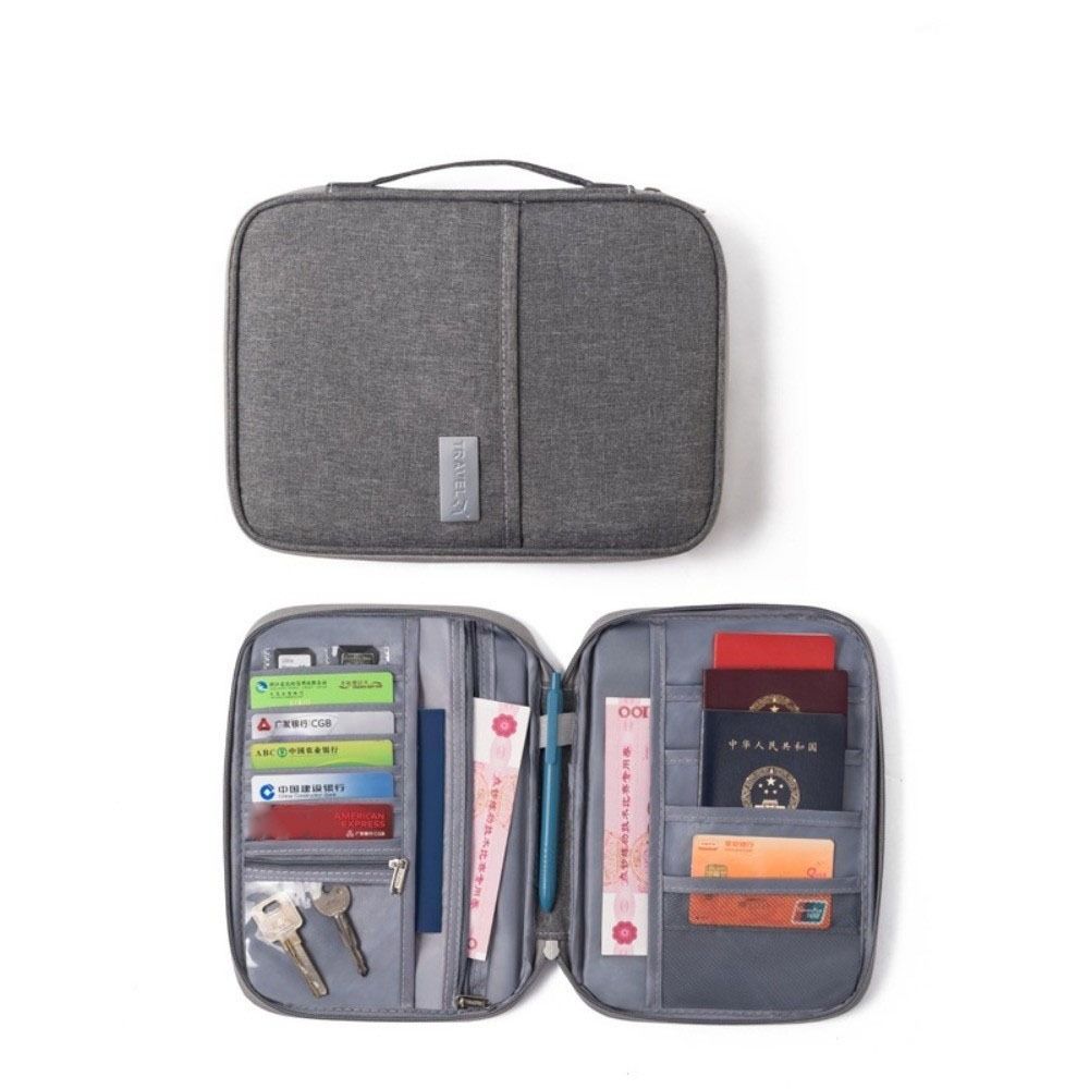 Card Holder Travel Wallet Solid Color Card Storage Bag Passport Bag Travel Accessories