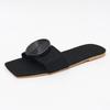 Women's Big Size Round Buckle Flat Bottom Casual Beach Sandal Slippers Summer Breathable Fashion Shoes for Outdoor