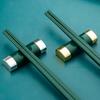 5Pairs/Set Japanese Alloy Chopsticks Set Mildewproof Tableware Non-Slip Reusable Sushi Sticks Household Long Chopsticks