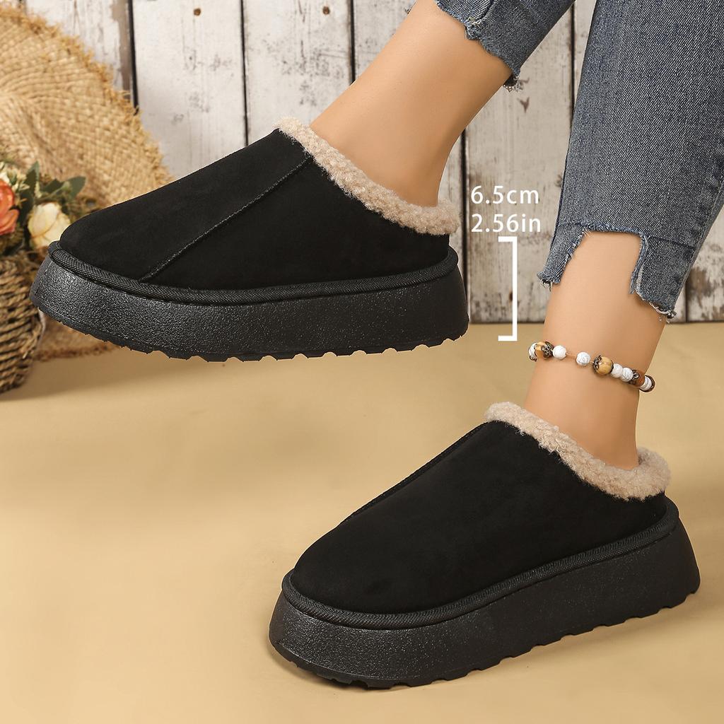Inner height-increasing fluffy shoes for women's new winter high-end cotton shoes, fleece to keep warm, fairy evening wind single shoes, cotton 