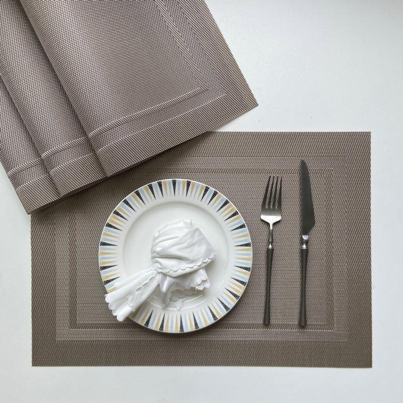 PVC Western food mat, hotel Teslin thermal insulation mat, single frame coaster, home non-slip double frame jacquard woven mat
