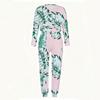 Women Crew Neck Long Sleeve Blouse And High Waist Wide Leg Trousers Two Piece Casual Suit