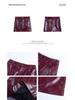Burgundy PU Leather High Waist A-Line Skirt - 2024 Autumn/Winter Slim Fit