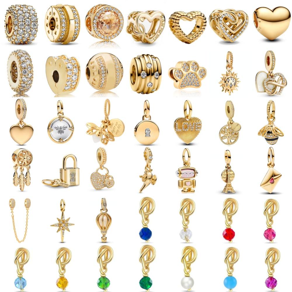 Fashion Fine Jewelry Gold Color Heart Birthday Stone Heart Key Lock Pendant Fit European Bracelet Necklace