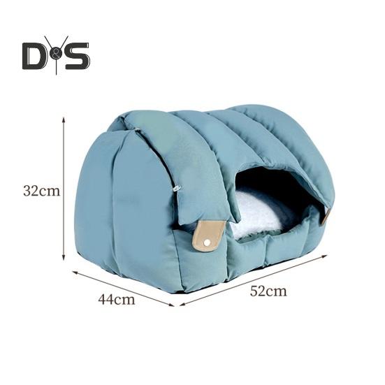 Pet Sofa Dual-Purpose Cat Bed Adjustable Shape Pet House Tent with Washable Removable Cushion for Cats Small Dogs Rabbit