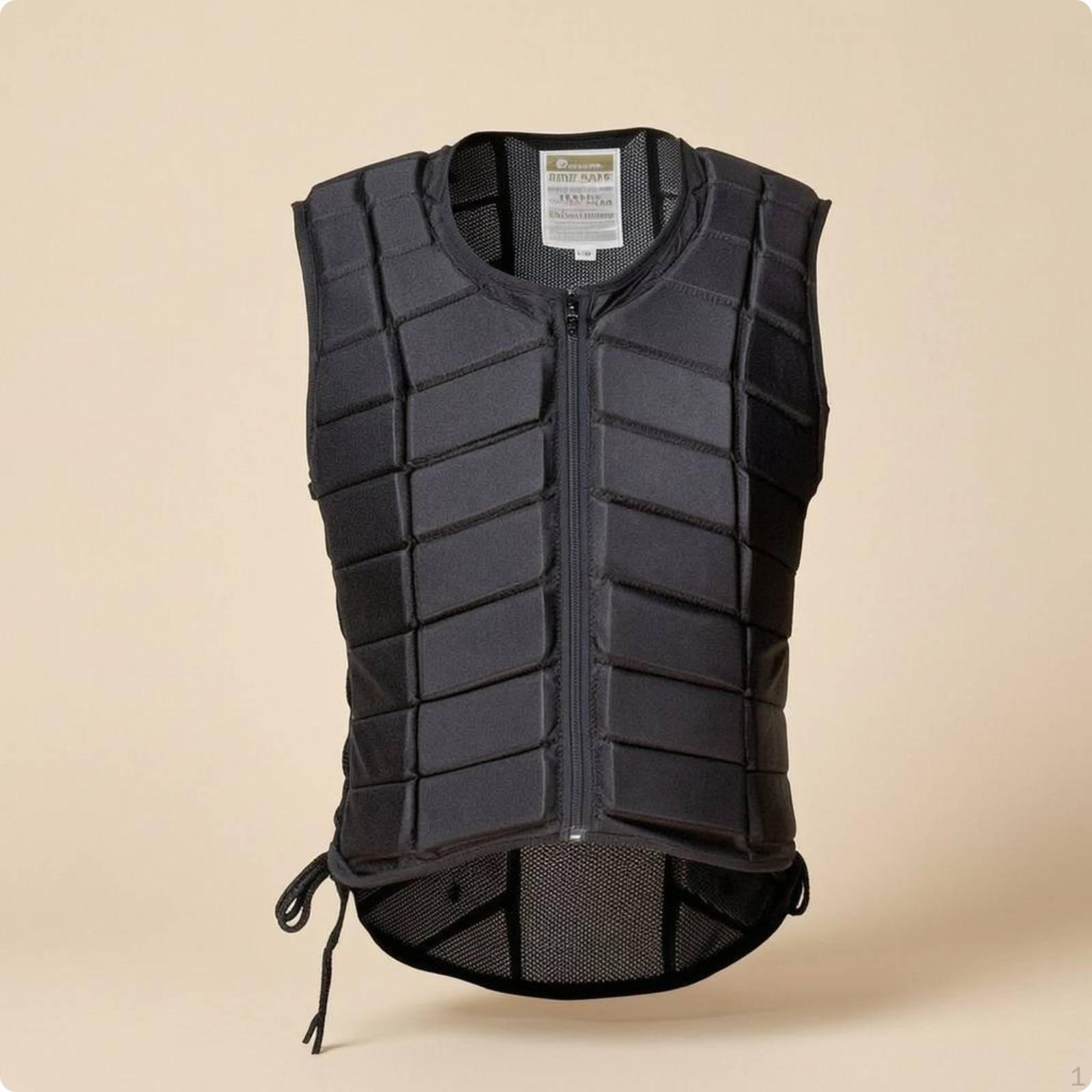 Equestrian Torso Guard Breathable Mesh Horse Riding Vest Zip Front Shielded S