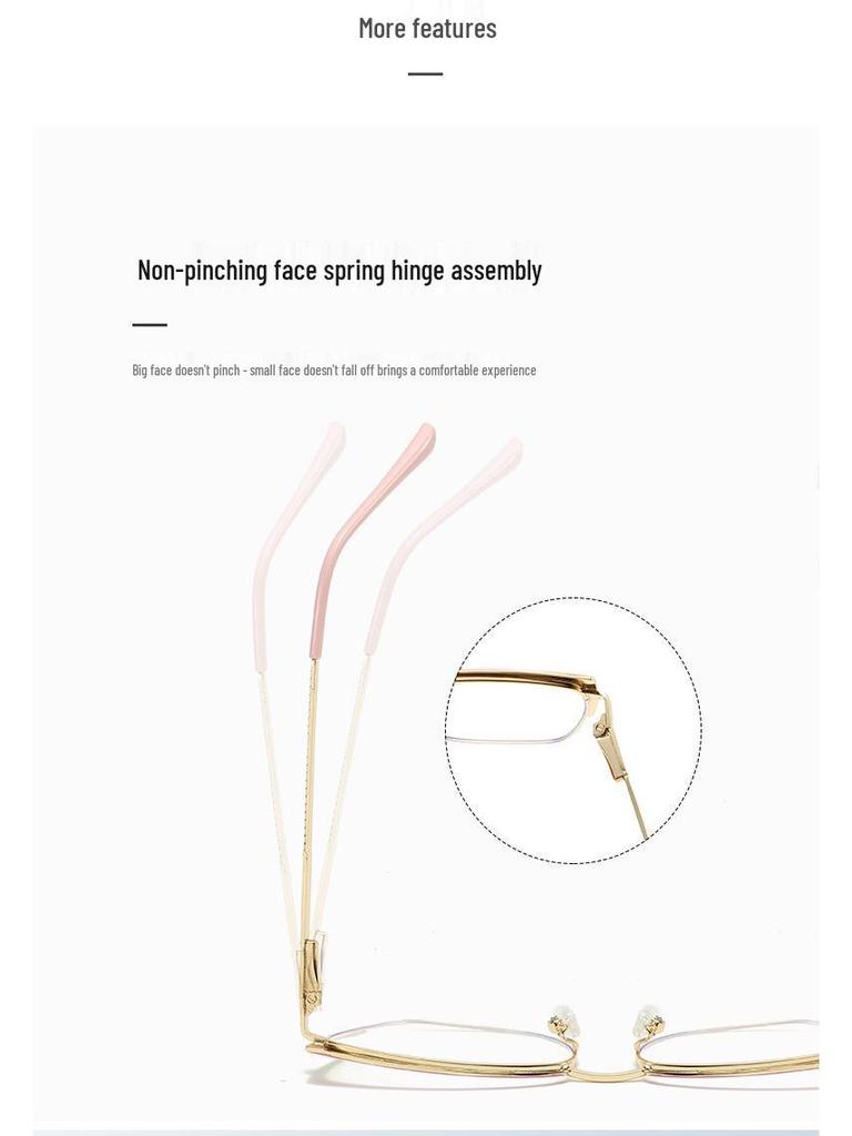 Retro Rhinestone Cat-eye Anti-Blue Light Glasses: Fashionable Color-changing Metal Frames
