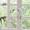 Outdoor Garden Ornaments with Crystals Butterfly & Dragonfly Crystal Suncatcher, Colorful Rainbow Maker Prism Hanging Artistic for Windowsill