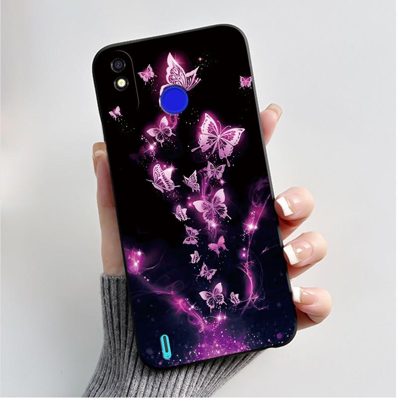 Printed Phone Case For Tecno Spark 4 Lite/POP 3PLUS Funda Capa Soft Silicone Black Shell Cover Cute Flower Cartoon Casing Coque