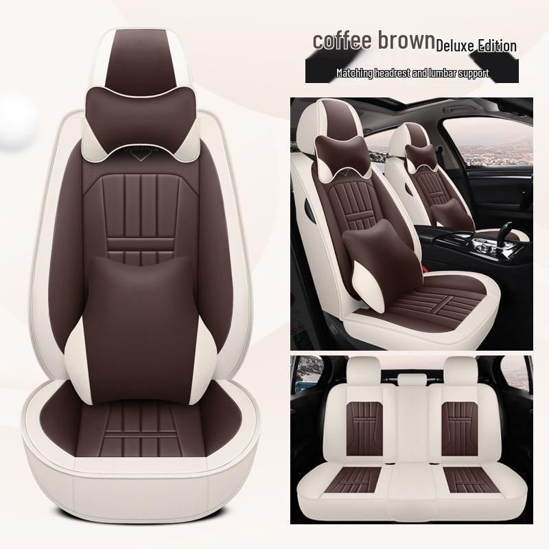 Universal Leather Car Seat Cover for All Seasons - Full Surround Cushion