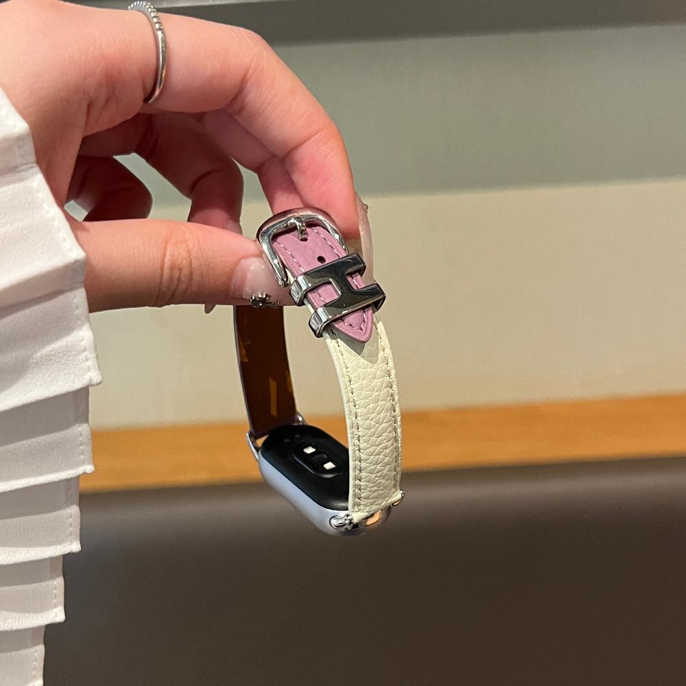 For Xiaomi Smart Band 10 Leather Watch Band Mi 9Pro New Design H Buckle Strap For Huawei Band 8/Fit4/Fit3 Cattle Hide Band Xiaomi Accessories