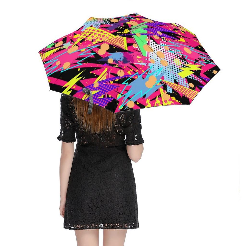 1 Pack Automatic Umbrella Featuring Wind Resistant Technology And Water Repellent Surface For Travel Graffiti Look
