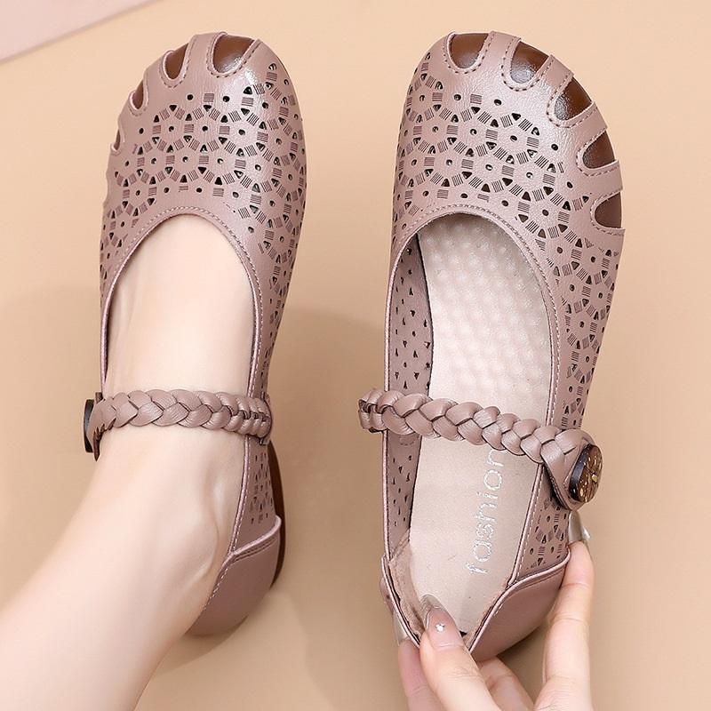 Summer Hollow Soft Sole Soft Leather Sandals