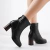 Fashion 2024 New Women's Shoes Zipper Women's Boots Autumn Round Toe Solid Profession Middle Tube Chunky Heels Large Size Fashion Boots
