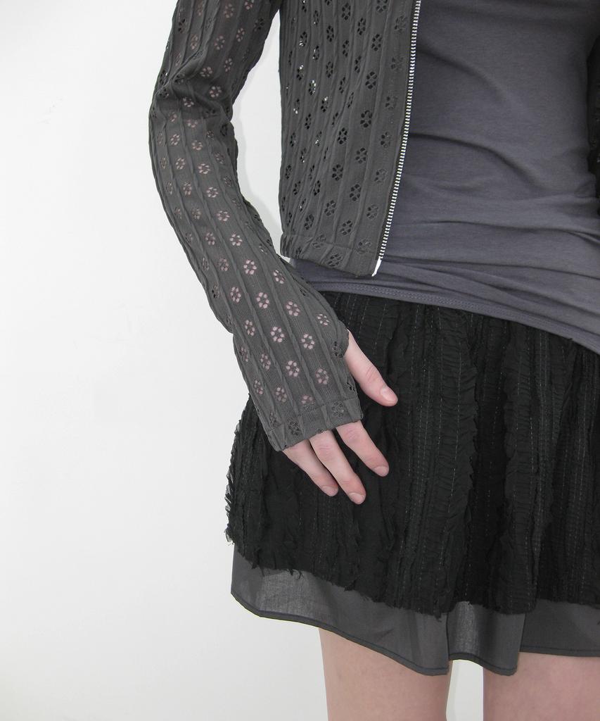 Kasel Ripple Layered Skirts, Black
