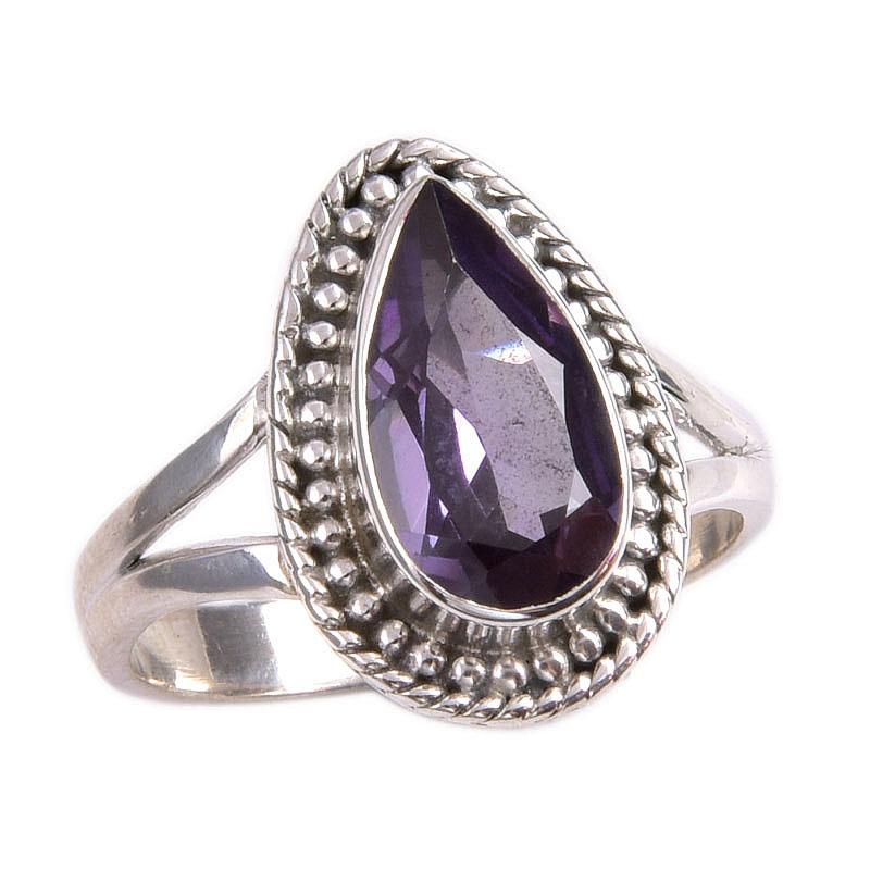 Natural Alexandrite Gemstone 925 Solid Sterling Silver Jewelry Ring Size 7 B1a87