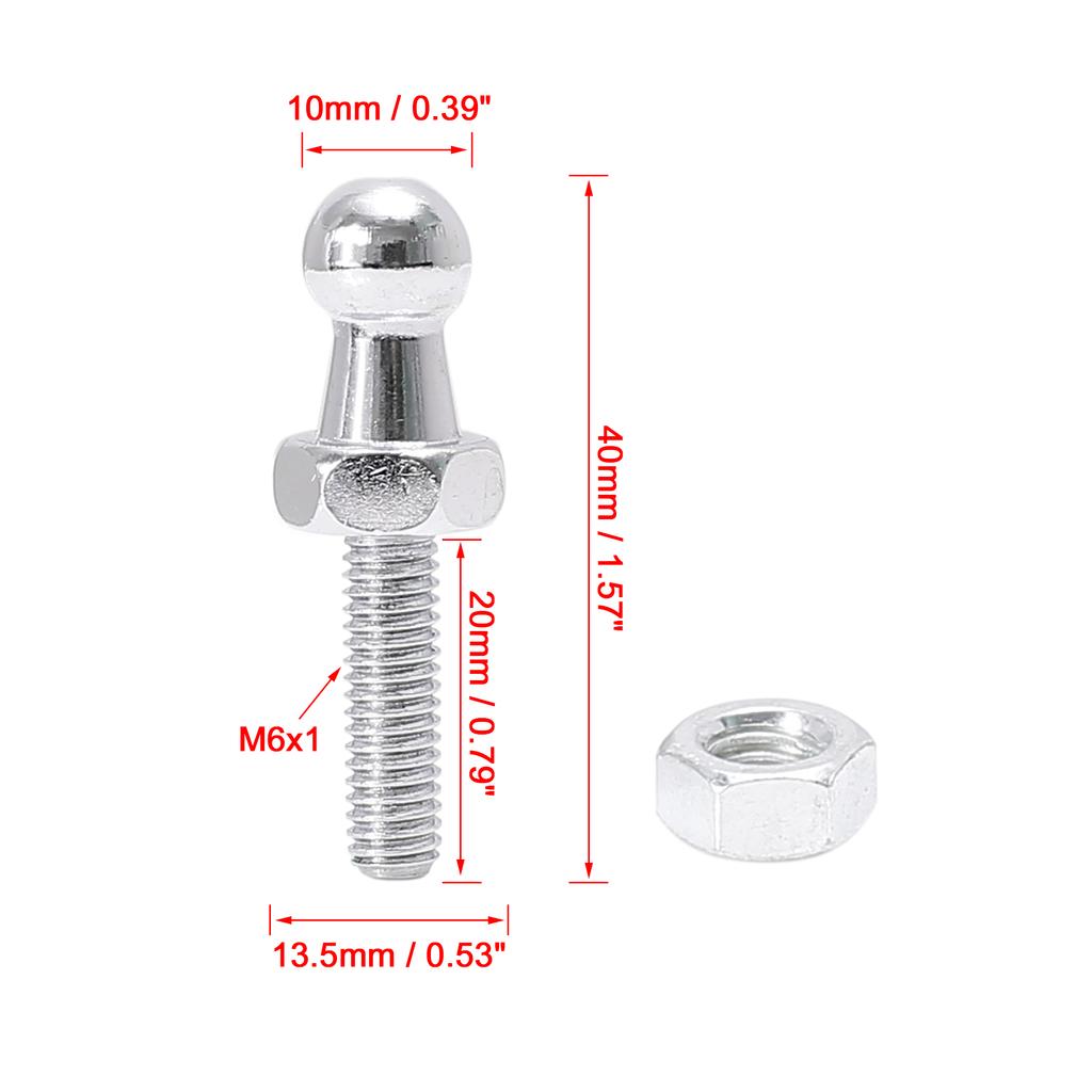 X Autohaux 10mm M8x15mm M8x20mm M8x25mm M6x15mm M6x20mm Car Gas Strut Ball Studs Silver Tone for Gas Struts Shocks 2 Sets 4 Sets