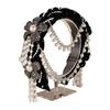 New Detachable Pearl Tassel Headband Ethnic Style Wide-format Bridal Headdress Pearl Headband Hair Accessory