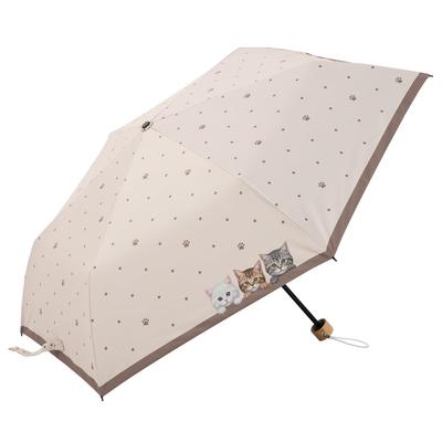 Folding Parasol Cool Plus UV Heat and Light Blocking Mini Umbrella Cat Pattern 50cm X 6 Ribs Light Blocking and UV Protection Fabric Heat Blocking