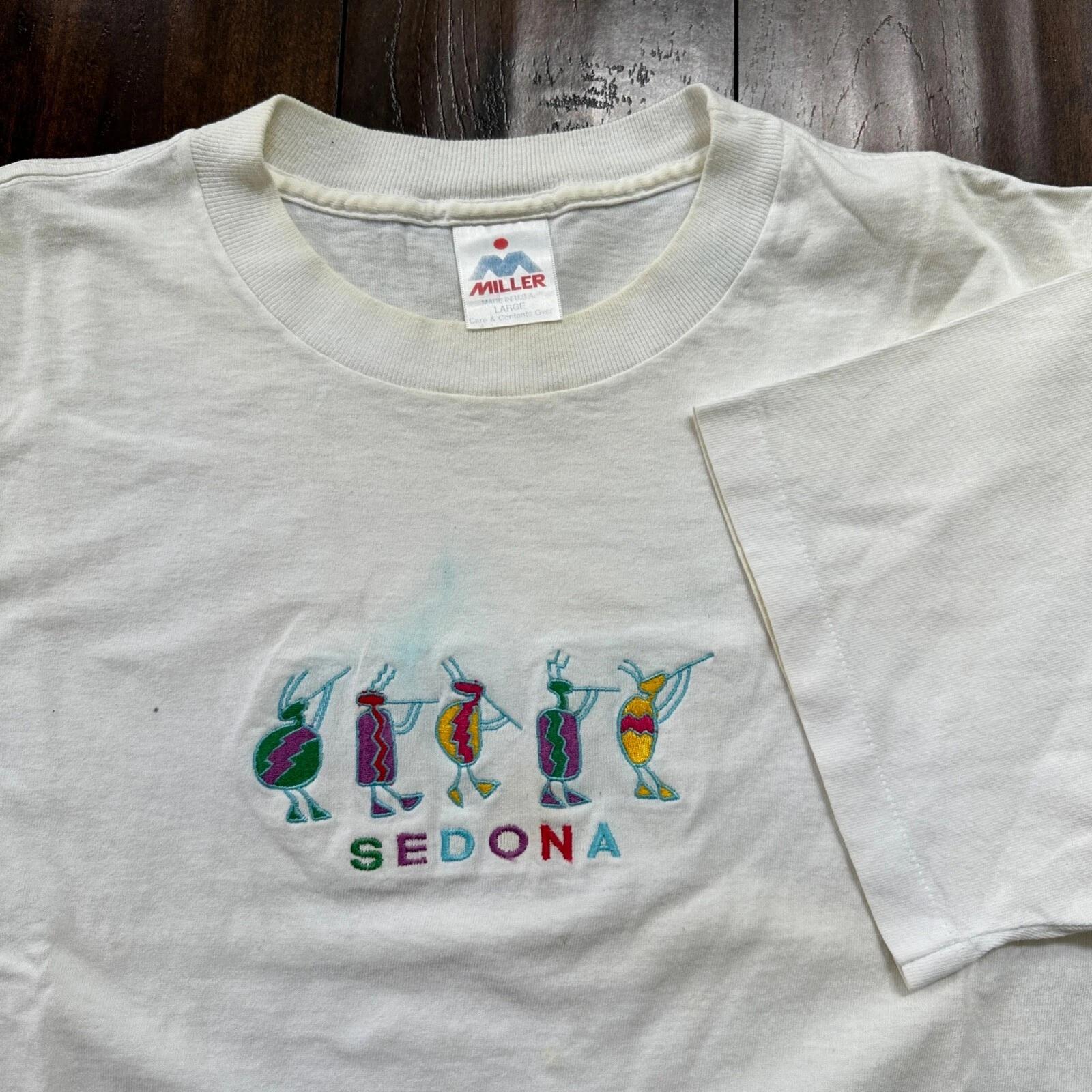 

Sedona Arizona Travel VTG T Shirt Single Stitch White Miller Embroidery USA S