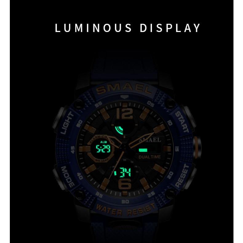 SMAEL Casual All-in-one Student Digital Sports Watch Dual Display Glow-in-the-dark Waterproof Electronic Watch