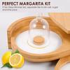 3 Tier Salt Rimmer Bamboo Material Margarita Glass Rimmer for Cocktails Adjustable Sauce Seasoning Plate Mixing Sugar Rim Box