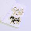 Creative Rhinestone Drip Glaze Little Horse Brooch - Exquisite Lapel Pin for Suit Coats