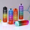 Gradient Color Large Capacity Sports Water Bottle with Straw - Unisex, Portable, Outdoor.