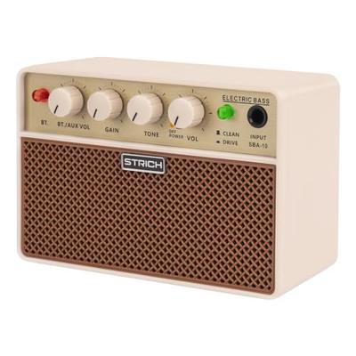 STRICH Mini Bass Amplifier, 5W X 2, Portable, with Wireless Connectivity, Clean & Drive Channels, for Electric Bass, SBA-10