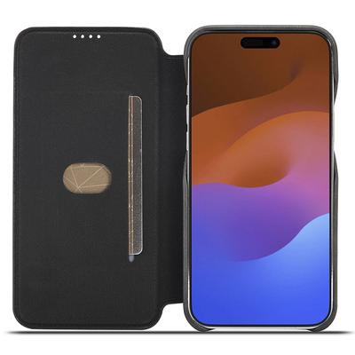 LC.IMEEKE Für iPhone 15 Pro Max Sturzsichere Ständerhülle PU Leder Handyhülle mit Kartenfach