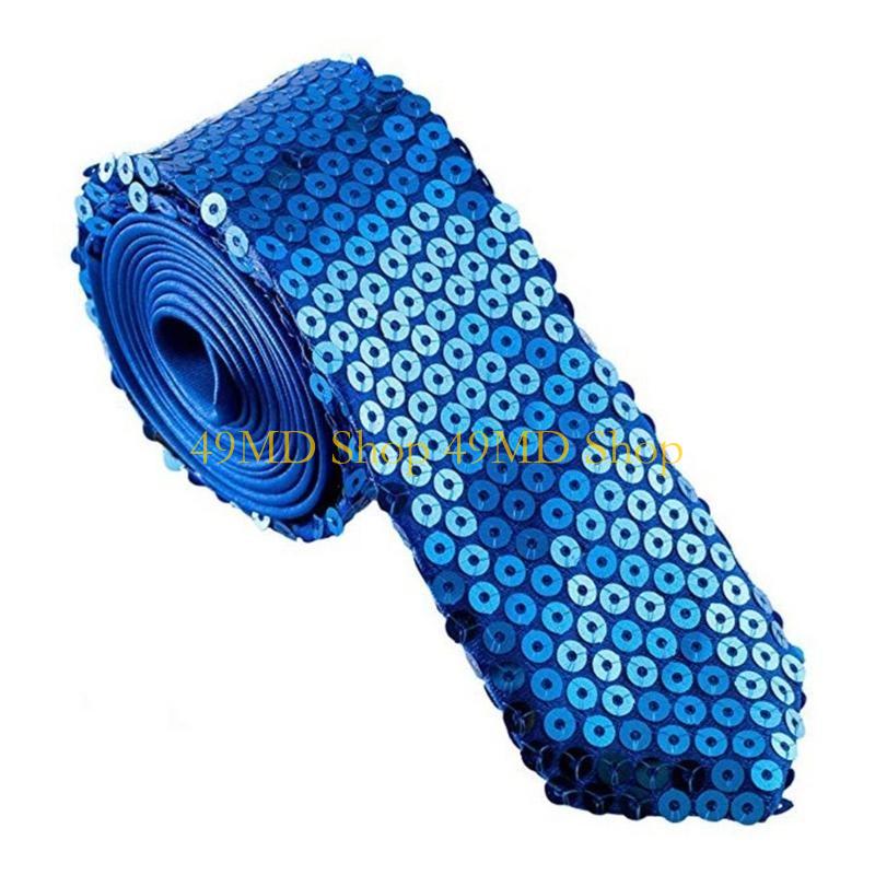 49MD Sequined Tie Night Event Neck Tie Fashion Roleplay Costume Tie Party Neckwear