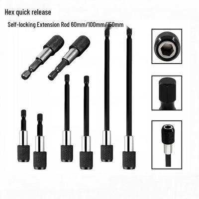 Hex Quick Release Self-Locking Drill Extension Rod 60/100/150mm Adapter