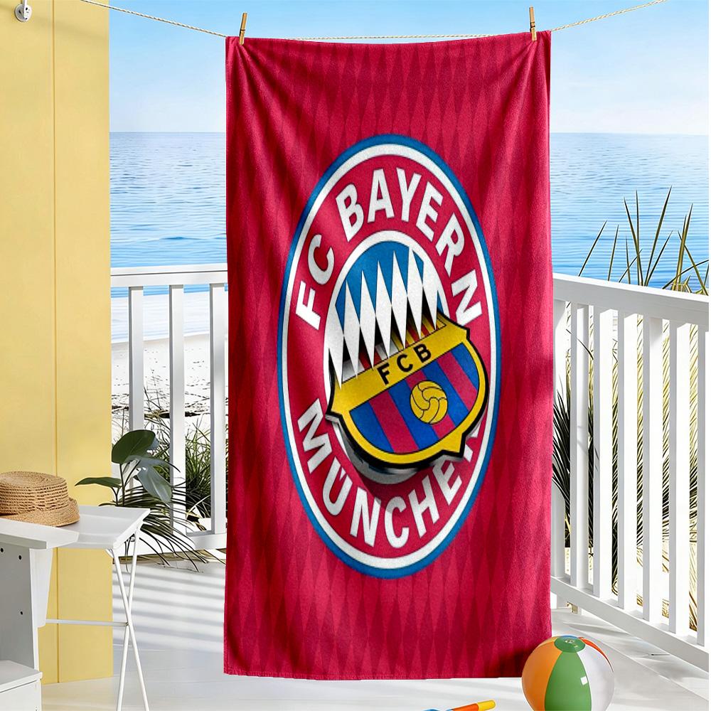 Fc Bayern München E.v Fan Beach Towel Soft Durable Quick-Dry Comfortable Lightweight Suitable for Swimming, Gym, Camping, Yoga Vacation