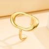 Stainless Steel Adjustable Oval Ring - Simple Ins Style Geometric Design