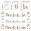 Bachelor Party Theme Decoration Wedding Arrangement Diamond Ring Wedding Dress Glitter Pulling Flag Latte Flower