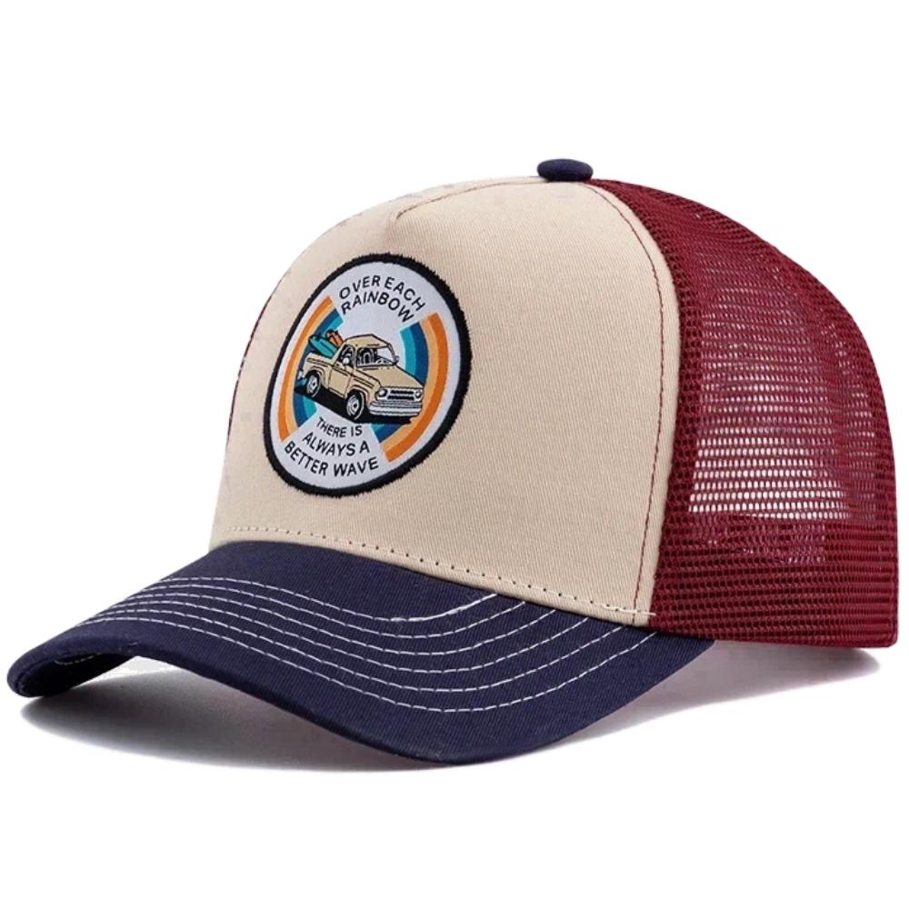 Unisex Geborduurde Trucker Pet Mesh Baseballpet Zomer Buiten Zonbescherming Trend Pet Pet Voor Mannen Vrouwen